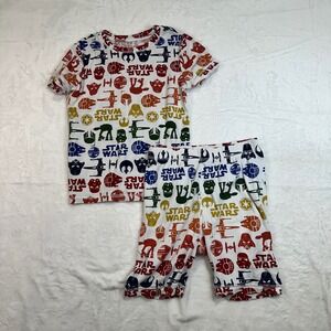 Gap Star Wars Pajama Set 8 White Multicolor Organic Cotton Kids